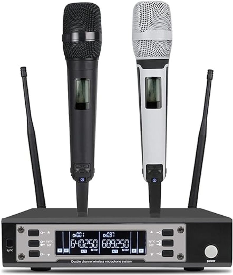 SOMLIMI original EW135G4 Sem Fio Microfone Profissional para Cantares Performances dePalco Karaoke Conferenciada lgreja Palestra (135-Preto+Branco)